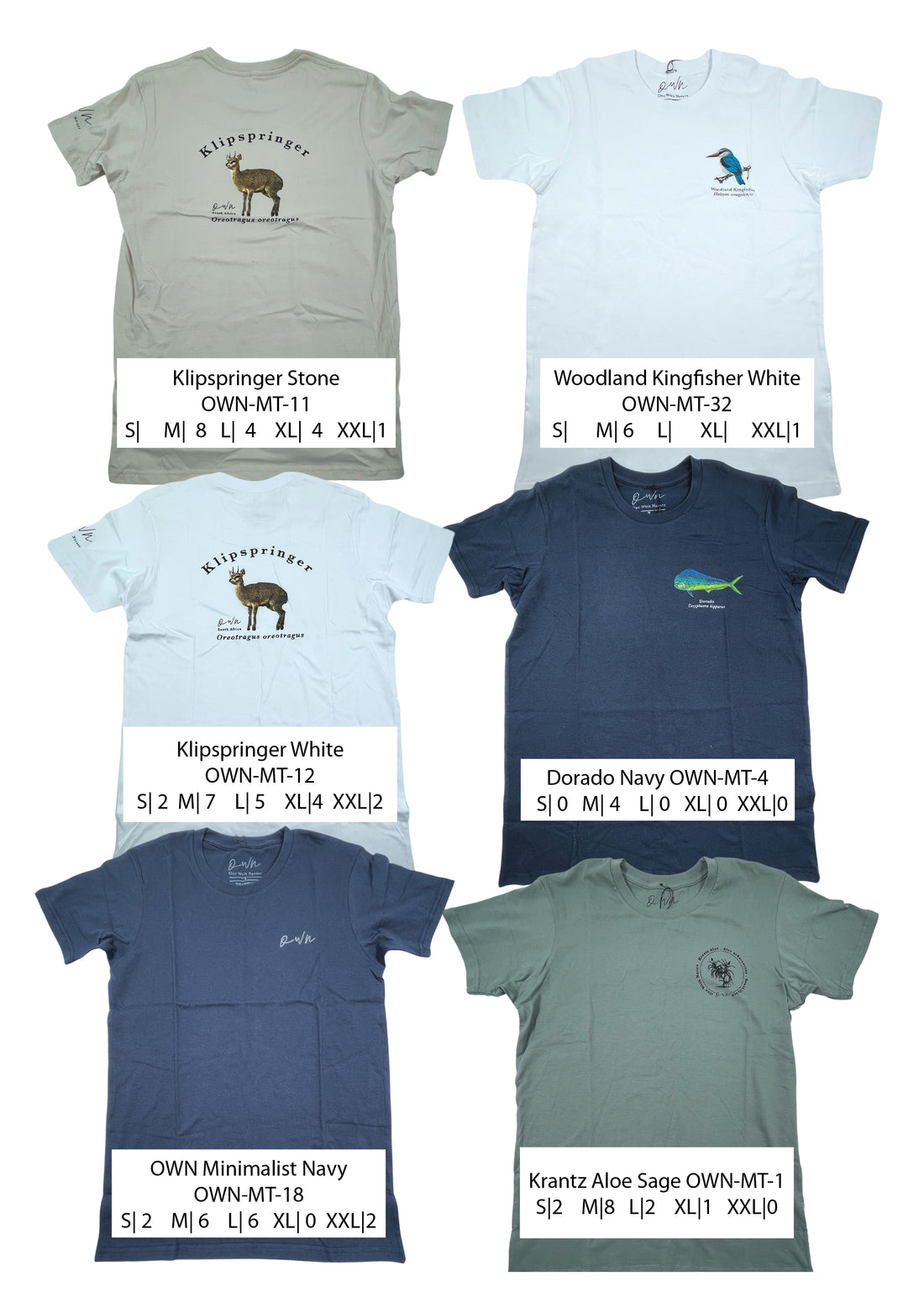 160gm Pure Cotton T-Shirts Stock Parcel (Nature- Inspired Animal Prints).