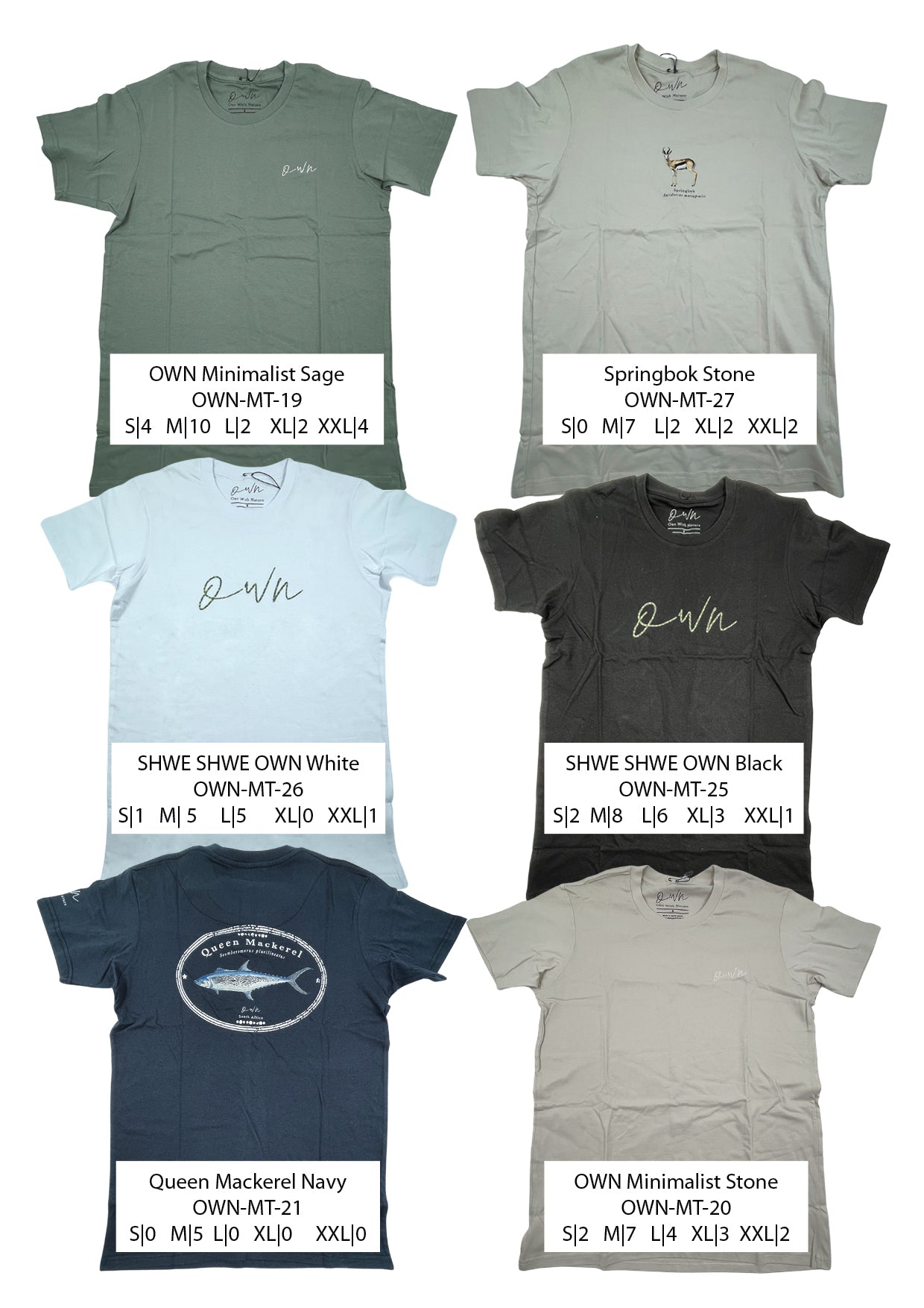 160gm Pure Cotton T-Shirts Stock Parcel (Nature- Inspired Animal Prints).