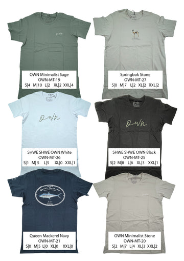 160gm Pure Cotton T-Shirts Stock Parcel (Nature- Inspired Animal Prints).